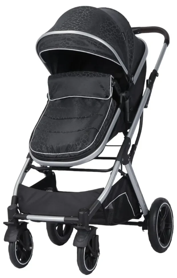 Carucior nou nascuti 2 in 1 NOVOKIDS™ H3100 series, Cu geanta bebe, Cadru Aluminiu, Amortizoare, Roti din cauciuc plin AVE, Landou, Spatar reglabil 3
