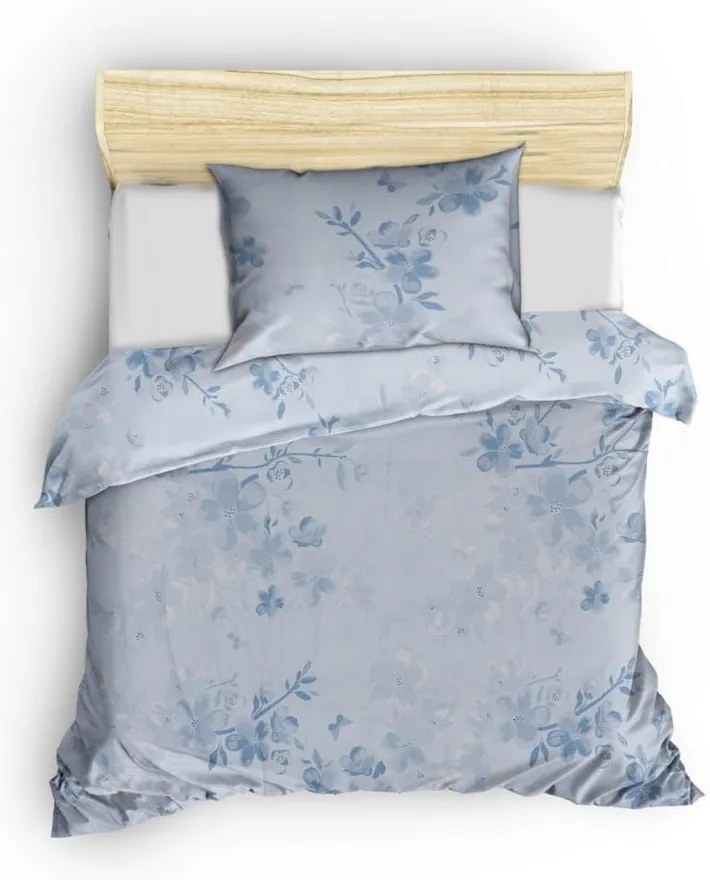 Lenjerie de pat albastru-deschis din bumbac ranforcé pentru pat de o persoană 140x200 cm Elena – Mijolnir