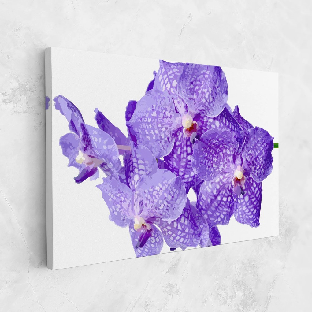 Tablou Canvas, 90x140cm, Dormitor si Living, Flori, Orhidee, Purple White Orchid