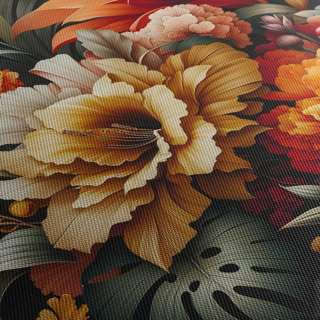 Tablou - Flori portocalii și roșii (120x50 cm)