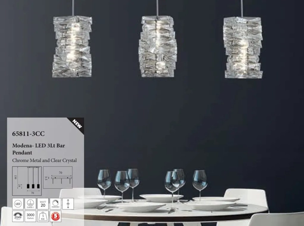 Lustra cu 3 pendule LED Modena