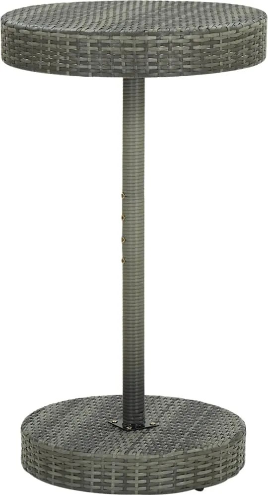 vidaXL Masă de grădină, gri, 60,5 x 106 cm, poliratan