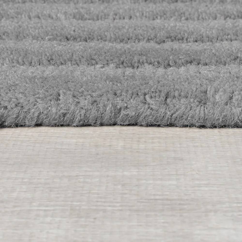 Covor gri țesut manual din lână 160x230 cm Zen Rectangles – Flair Rugs