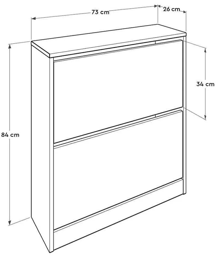 Pantofar Adore Mini, 2 compartimente, capacitate 12 perechi, 73 x 84 x 26 cm