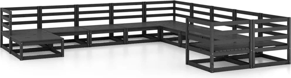 vidaXL Set mobilier de grădină, 11 piese, lemn masiv de pin