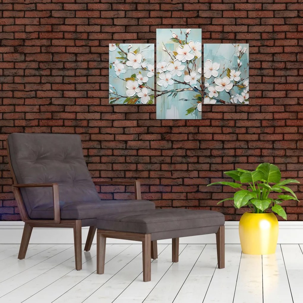 Tablou - Pictură, ramuri de copac înflorit (90x60 cm)