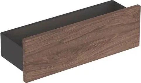 Etajera de perete lava /nuc Geberit Smyle Square 45 cm cu 3 cuiere pentru prosoape