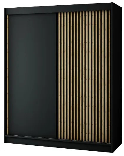 Dulap de haine 180 cm Ladonna (negru mat). 1045677