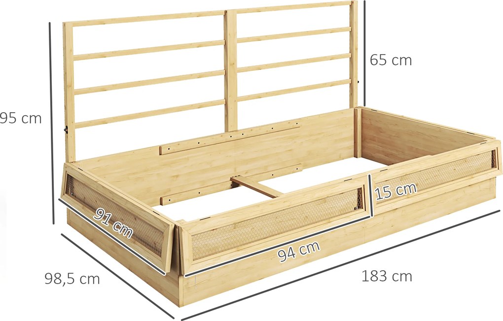 Outsunny Jardinieră pentru plante, suport pentru ierburi, rezistentă la intemperii, 1 spalier, 183 x 98,5 x 95 cm, lemn natural | Aosom Romania