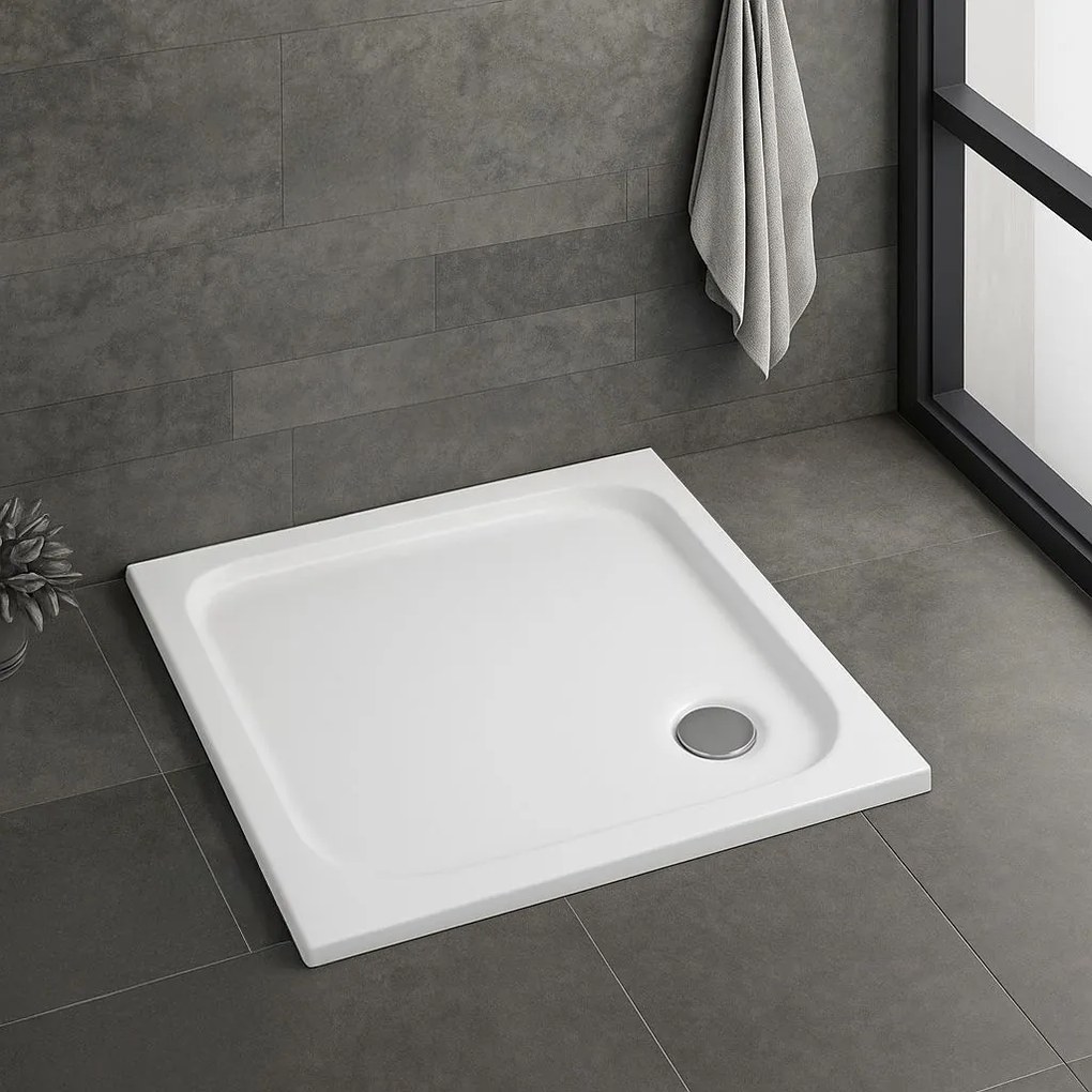 Cada pentru dus din acril Rea Belmond White 90x90