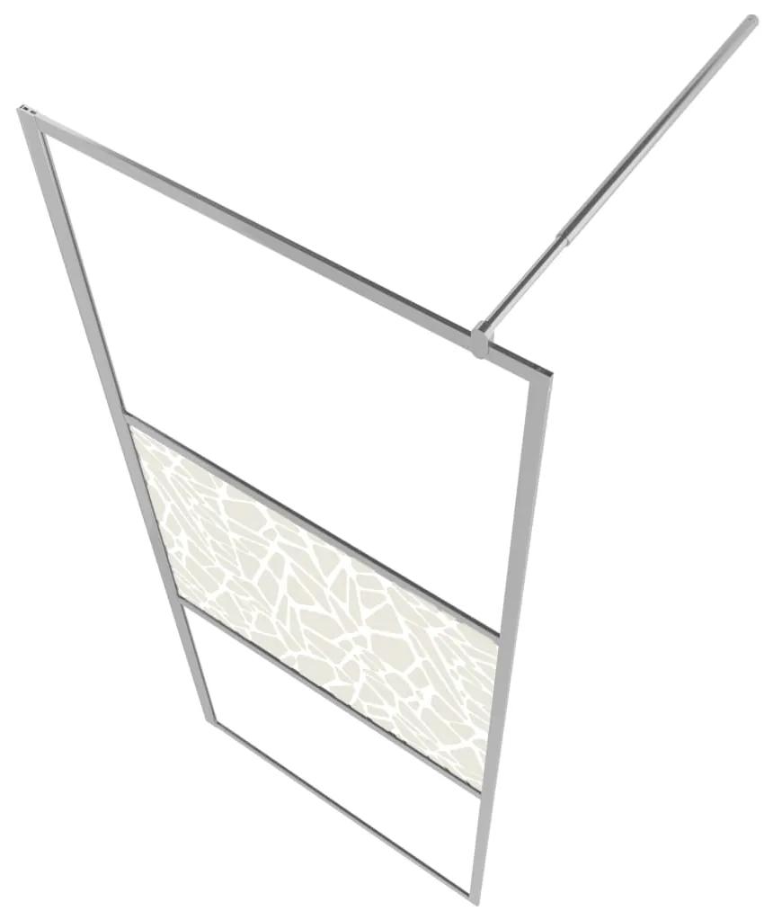 Paravan de dus walk-in, 80 x 195 cm, sticla ESG, model piatra Argintiu, 80 x 195 cm, glass and stone