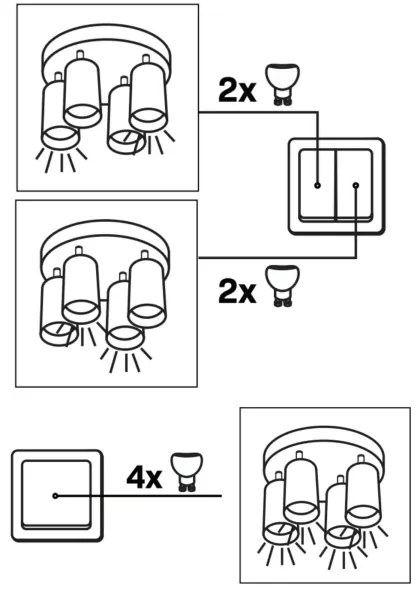 Spot BAMBOO 4xGU10/10W/230V negru