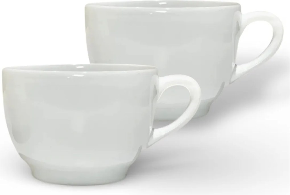 Set 2 Cani Casablanca, glazura alba lucioasa, 350ml