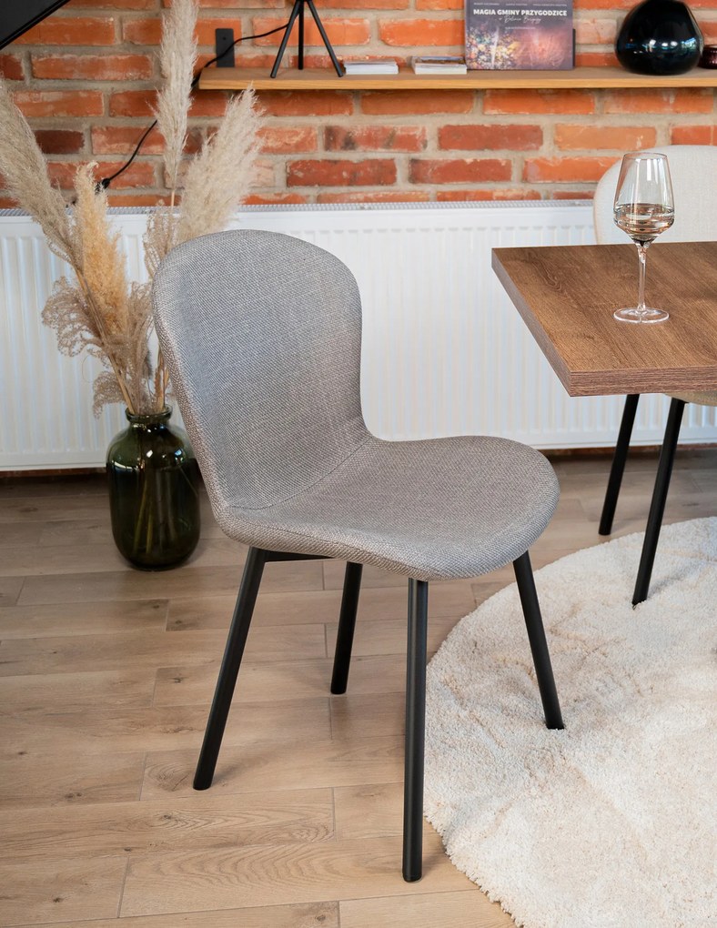 MAZZONI EXPORT FIORA Bej (material Basel 24) - SCAUN MODERN TAPIȚAT PENTRU SALON/SUFRAGERIE LOFT