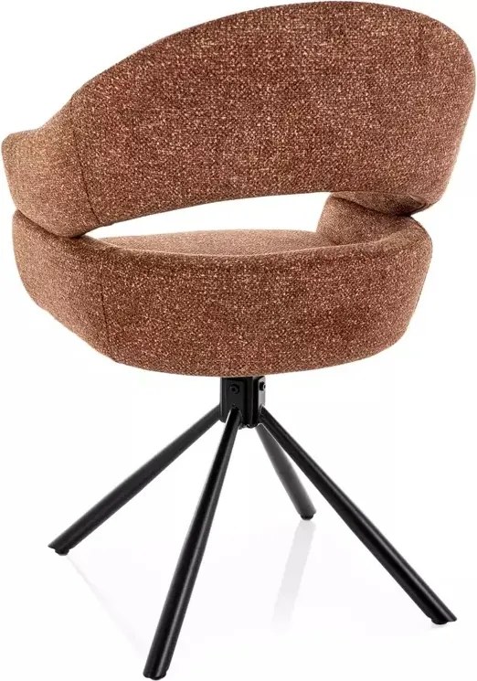 Scaun tapițat Borgo camel 35 / negru mat