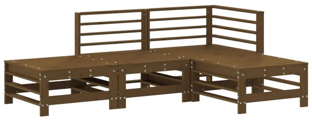 3186504 vidaXL Set mobilier pentru grădină 4 piese, maro miere, lemn masiv pin
