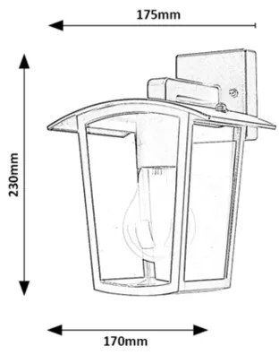 Aplică de exterior TAVERNA 1xE27/15W/230V IP44 Rabalux 7127