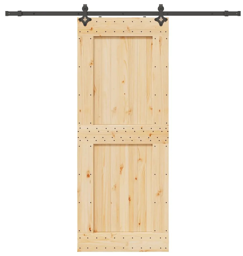 vidaXL Ușă glisantă cu set feronerie, 90x210 cm, lemn masiv de pin