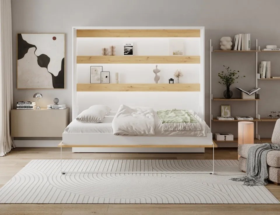 Pat rabatabil Devesto Horizontal Wall 160 Artisan Eiche LED, 200x160 cm – Artisan Eiche
