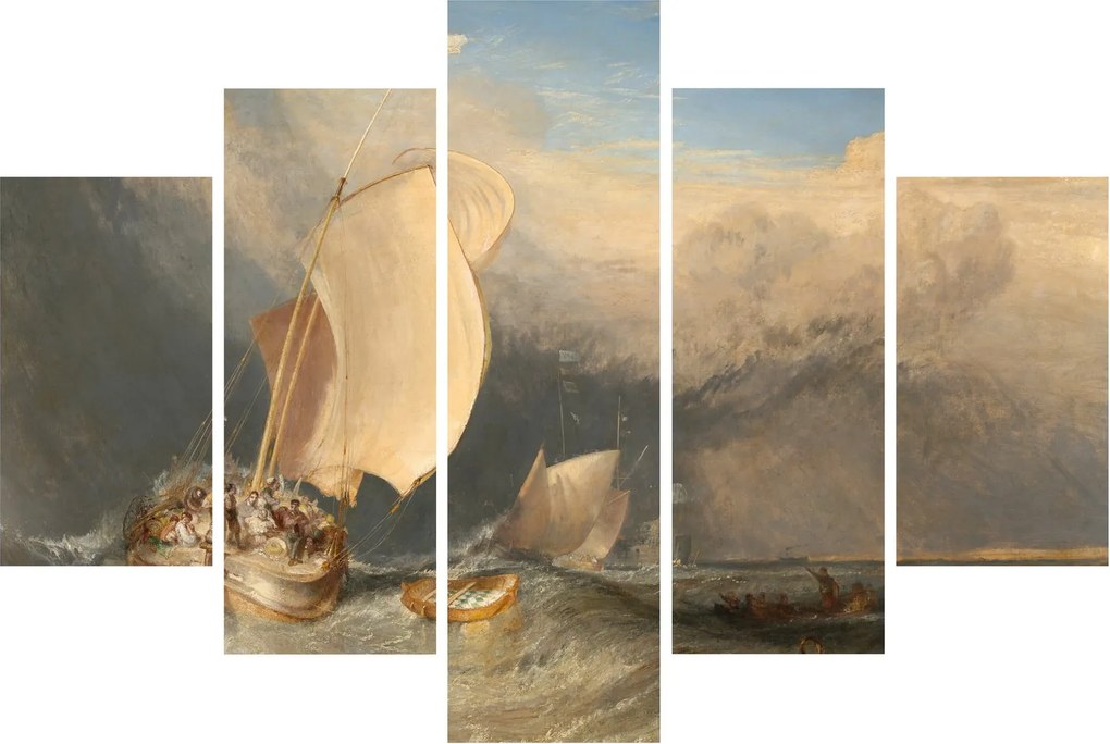 Tablou - William Turner, Fishing Boats with Hucksters Bargaining for Fish, reproducere (150x105 cm)