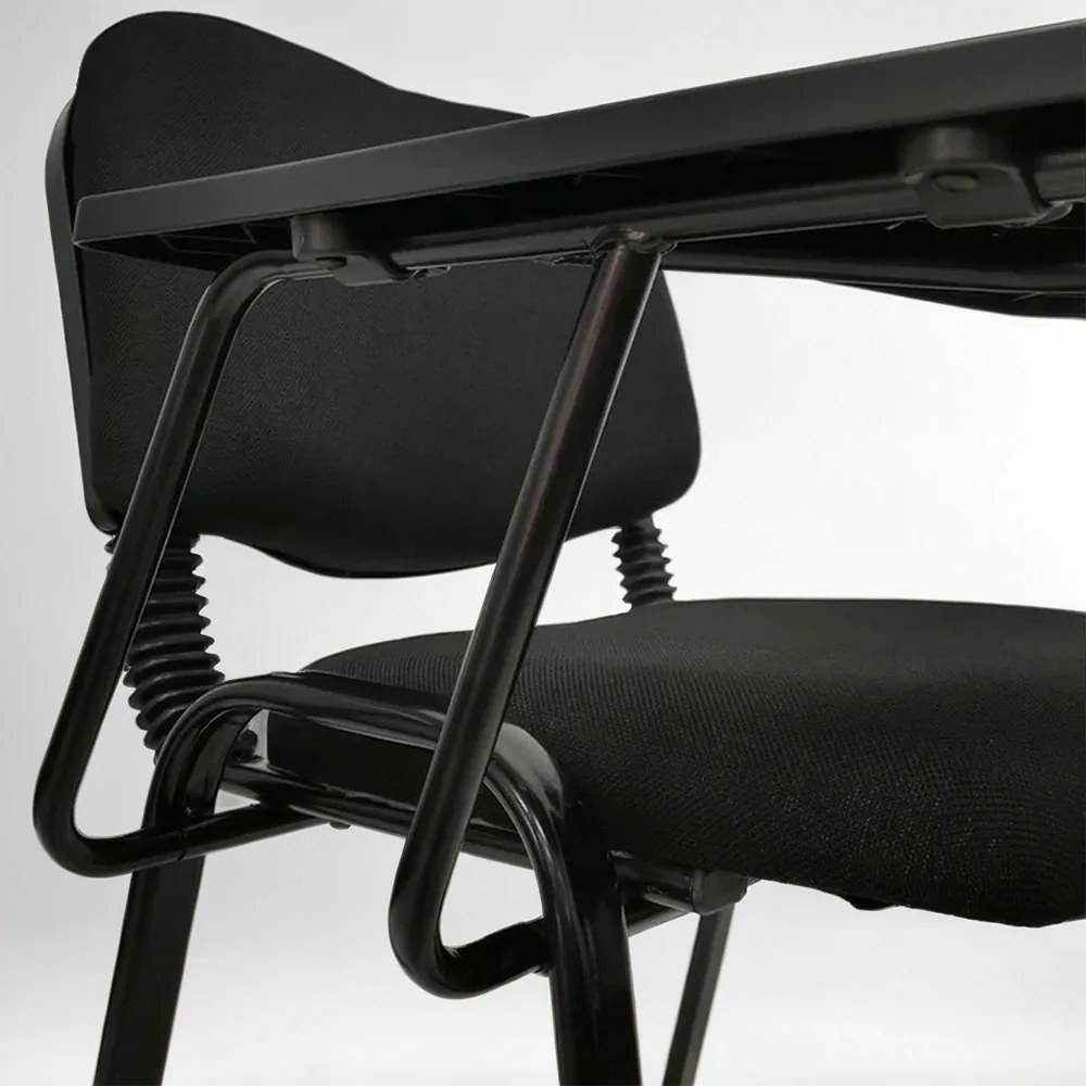 Scaun conferință negru HRC 606 cu măsuță rabatabilă și cadru metalic