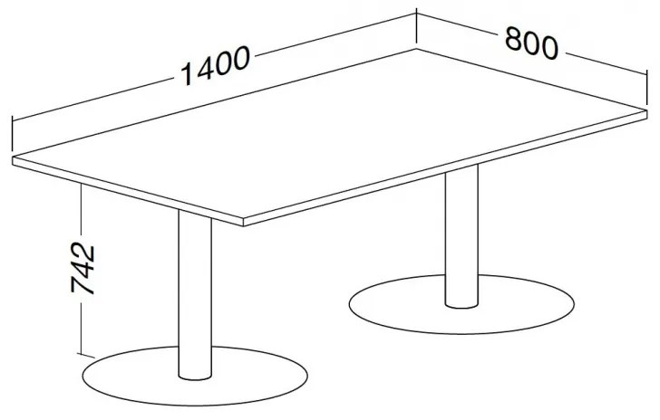 Masa de intalnire ProOffice 140 x 80 cm, para salbatic