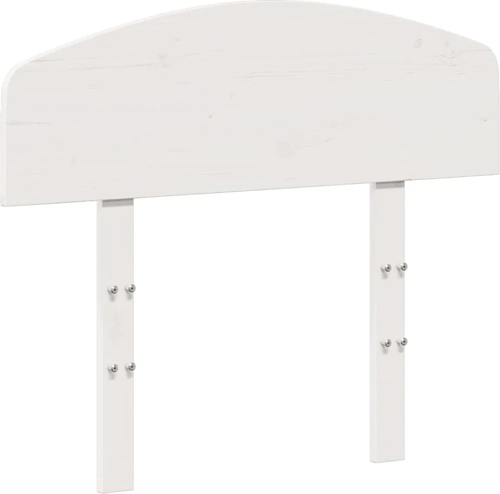 vidaXL Tăblie de pat, alb, 75 cm, lemn masiv de pin