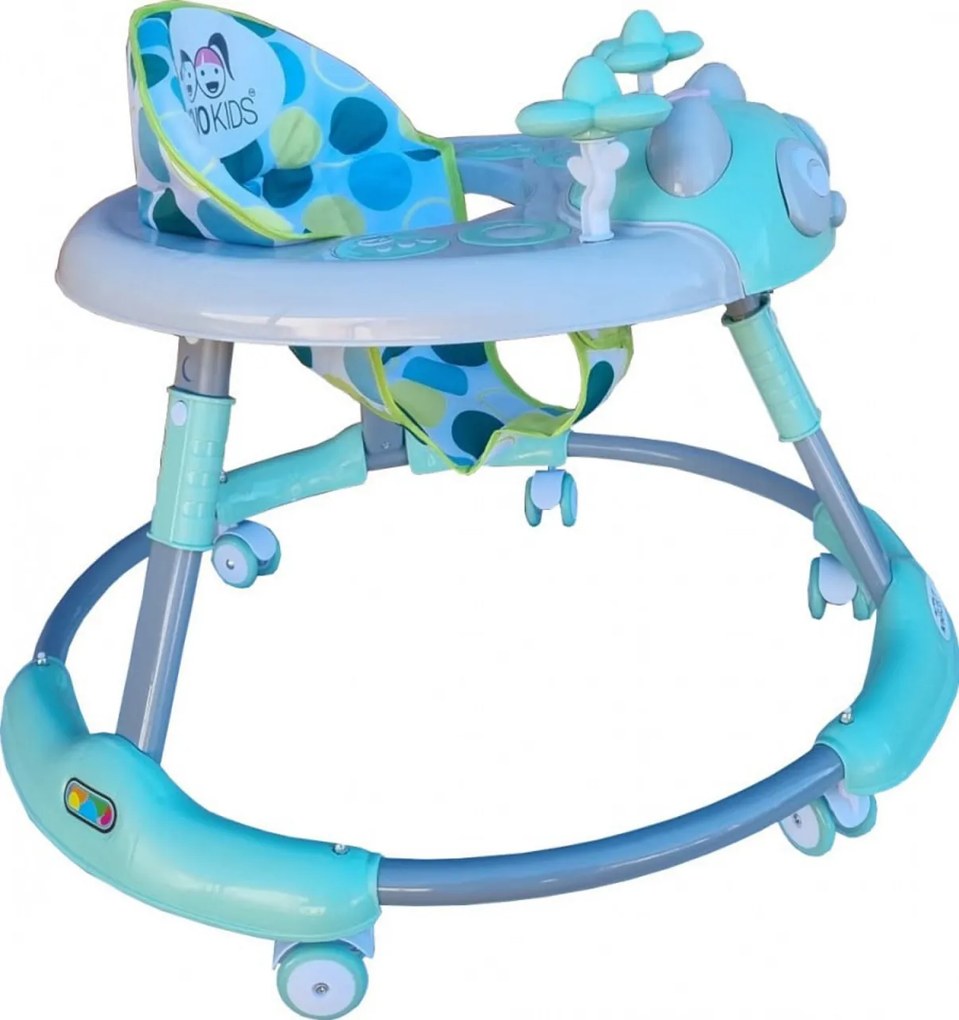 Premergator reglabil in 6 trepte de inaltime NOVOKIDS™ Baby Panda Walker, Cu melodii, Pliabil, Max 20 kg, Roti silentioase, Model Ursulet Panda,