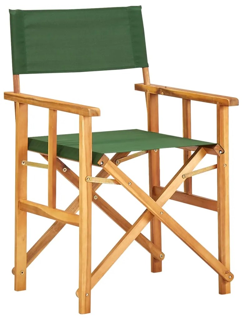 vidaXL Scaun de regizor, verde, lemn masiv de acacia