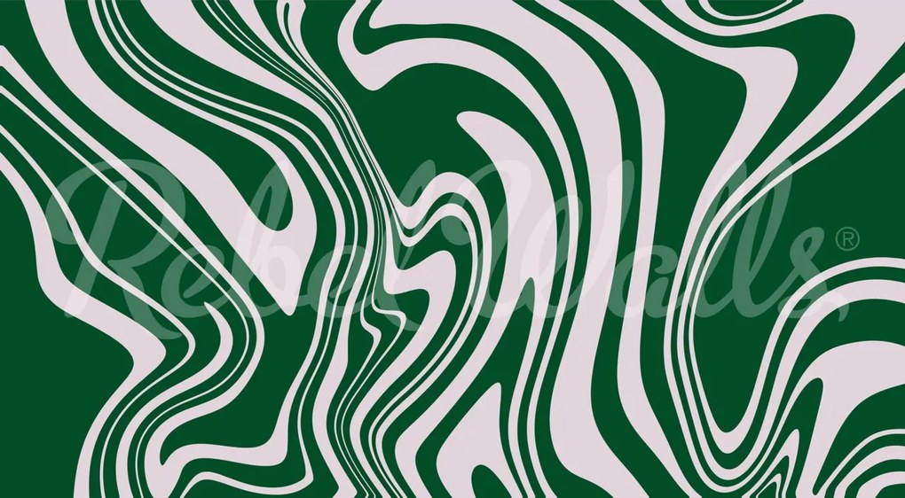 Fototapet, Swirly, Green, Rebel Walls