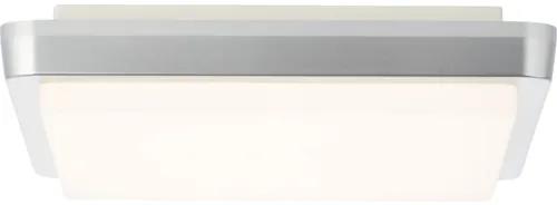 Plafoniera cu LED integrat Devora 12W 900 lumeni, 28x28 cm, pentru exterior IP54, argintiu/alb