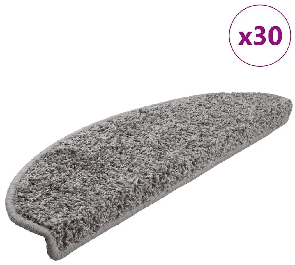 vidaXL Covorașe scară 30 buc gri 65x21x4 cm