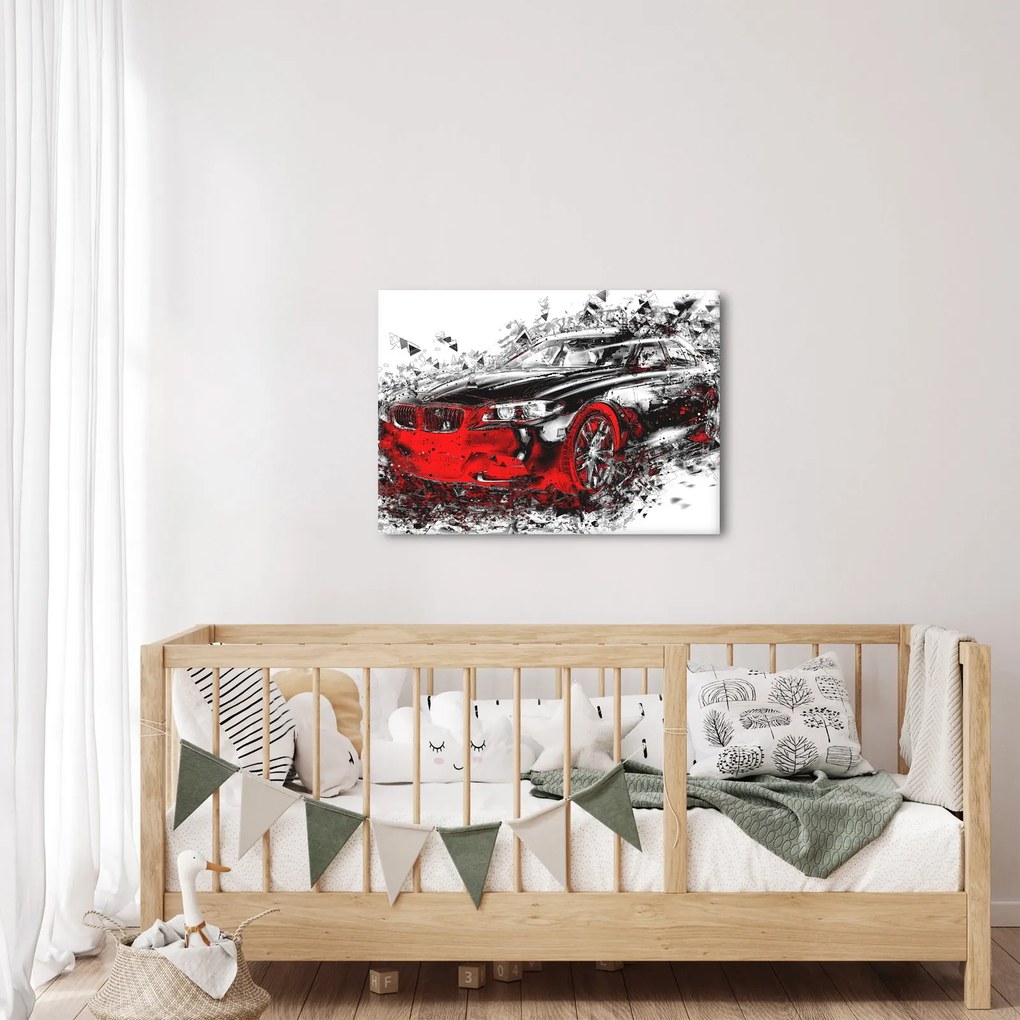 Tablou - Mașina pictată în acțiune (70x50 cm)