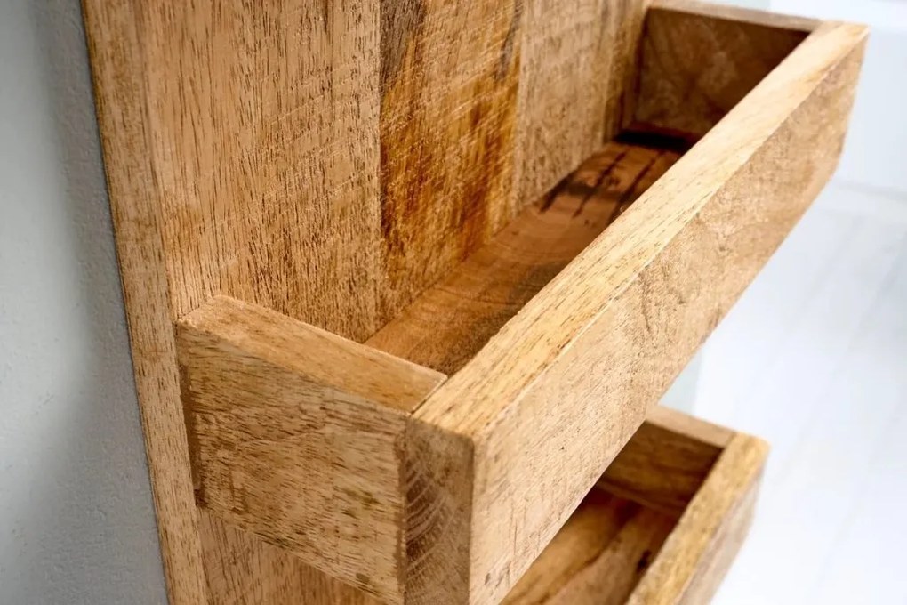 Raft de perete pentru flori sau condimente HEMINGWAY 80cm mango A-42573 VC