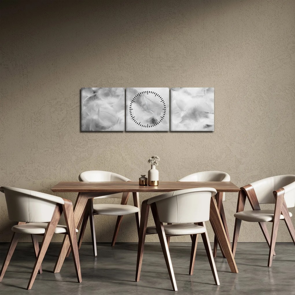 Tablou - Nori de pene (cu ceas) (90x30 cm)