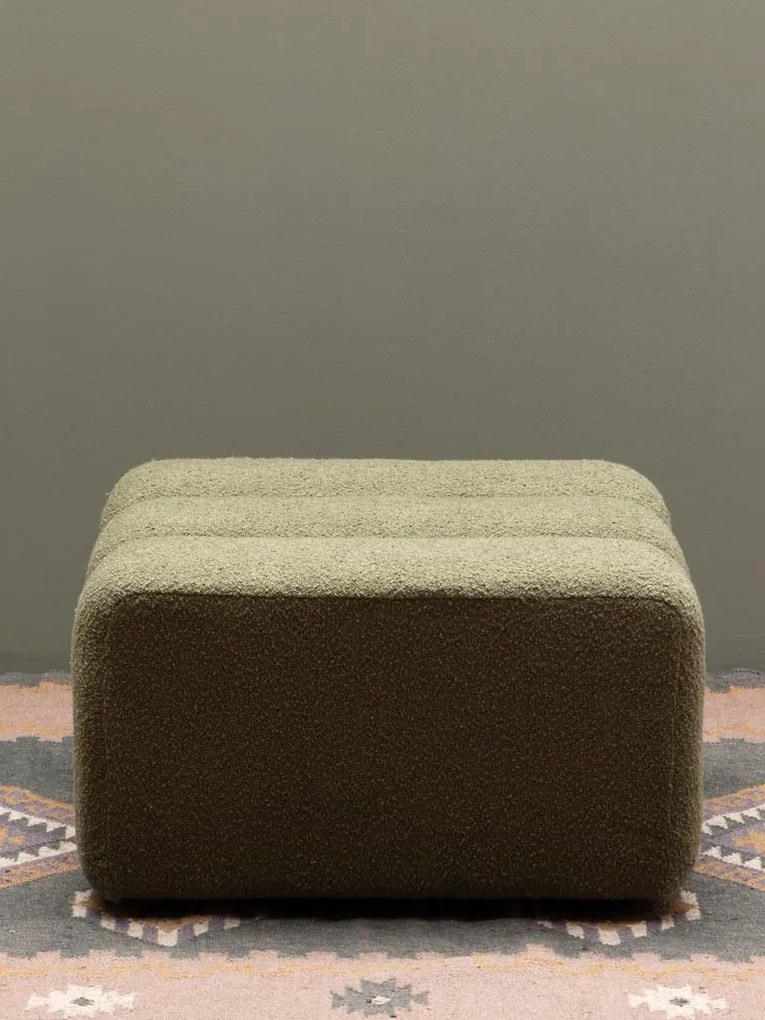 Taburet verde, din textil, Nasrine