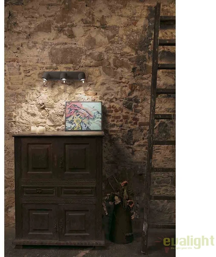 Aplica perete cu 3 spoturi directionabile STONE-3 gri 43502