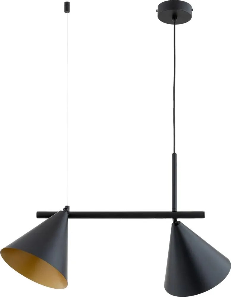 Lustră suspendată pe cablu ZELTA 2xE27/15W/230V neagră