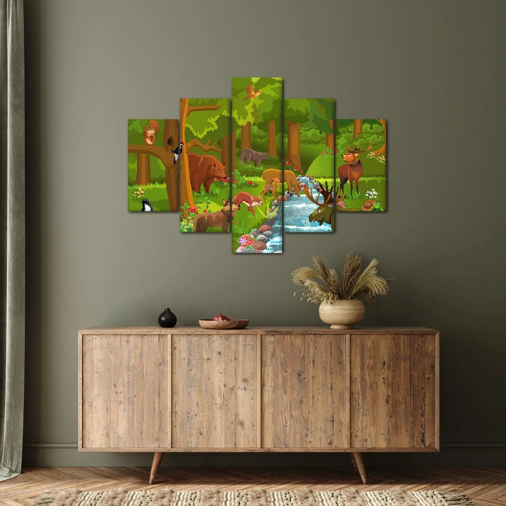 Tablou pentru copii cu animale (150x105 cm)