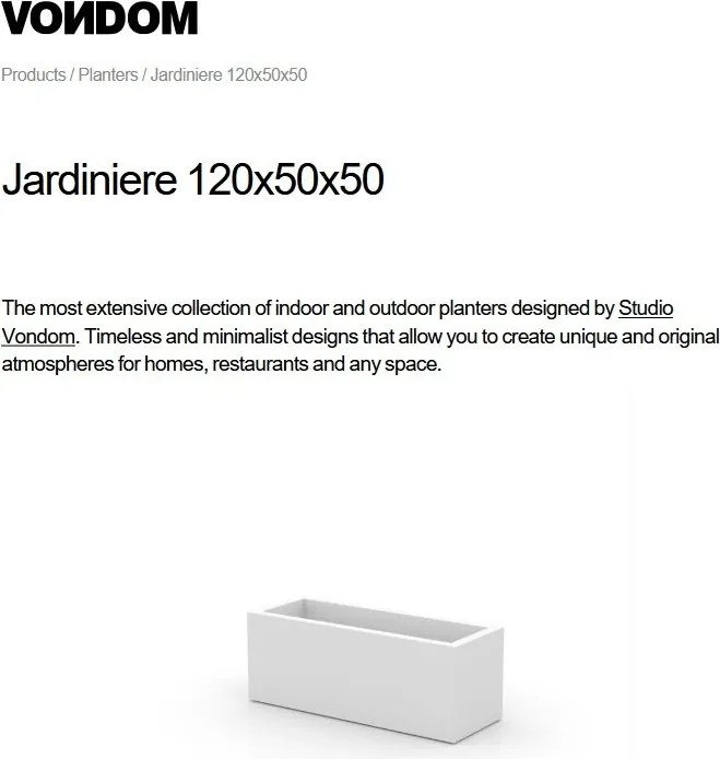 Ghiveci plante design decorativ modern exterior / interior JARDINIERE 120x50x50cm