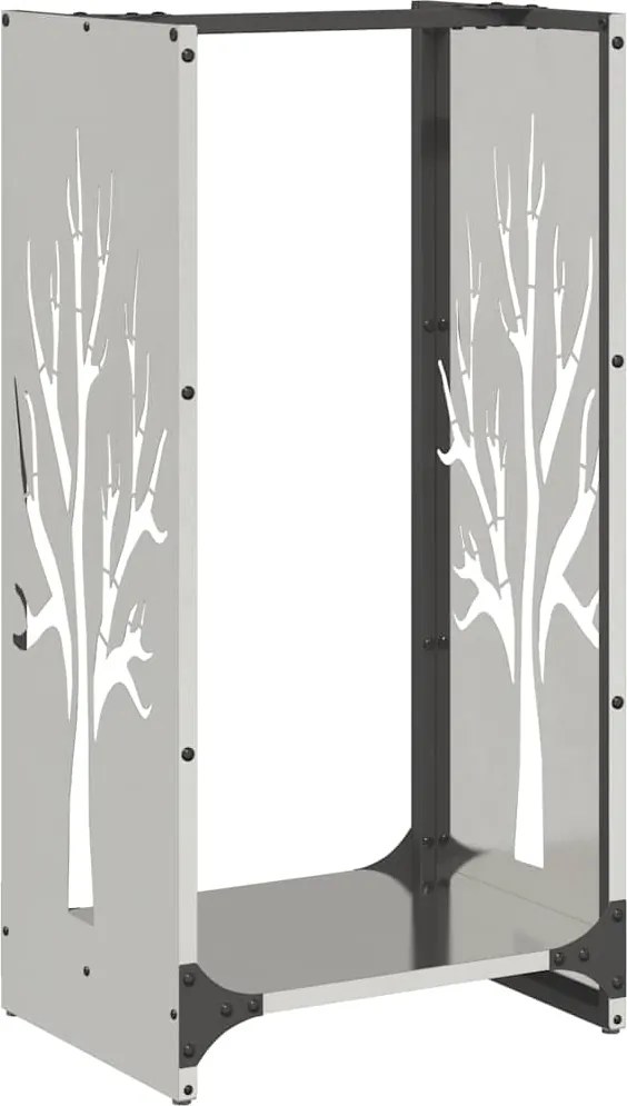 vidaXL Suport pentru lemne de foc 40x30x80 cm oțel inoxidabil