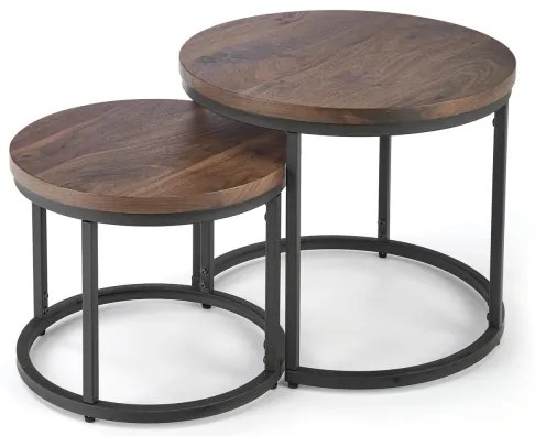 SET 2x Masă de cafea OREO pr. 43/53 cm negru/nuc