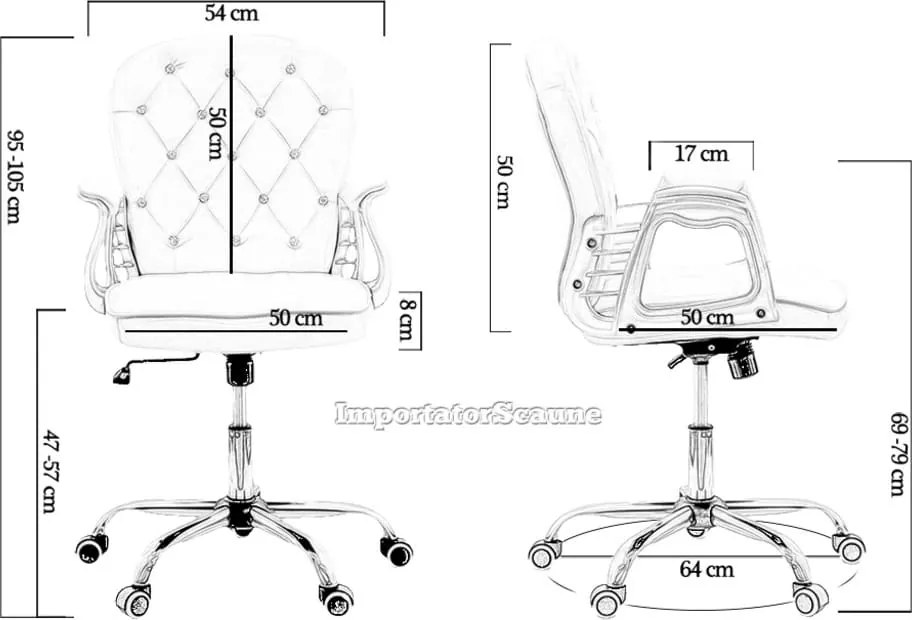 Scaun de birou din catifea elegant OFF 437 roz