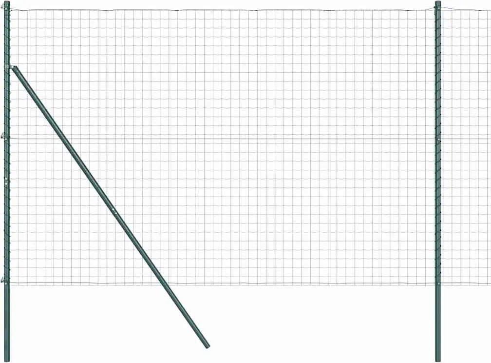 vidaXL Gard cu Stâlp Verde 1,5 x 10 m Oțel și PVC