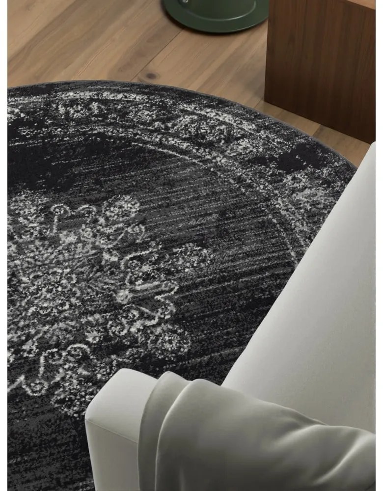 Covor gri rotund ø 120 cm Gloria Lydia – Hanse Home