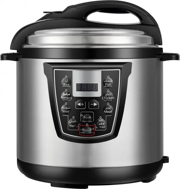 Oala sub presiune Oliver Voltz OV51985K6, 1000 W, 6 L, 90 kPa, Afisaj LED, 8 programe, Inox