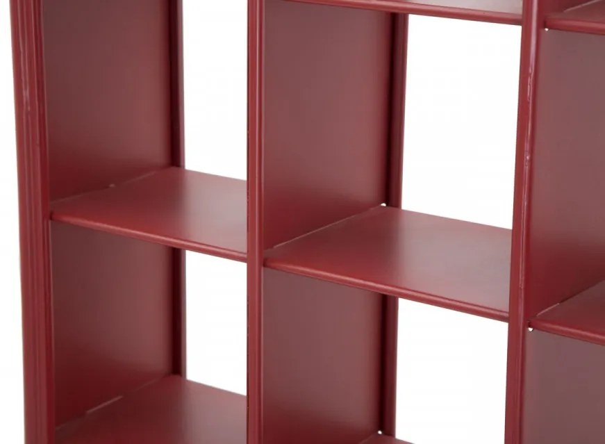 Biblioteca suspendata rosie din metal, 52x15x120 cm, London Mauro Ferretti