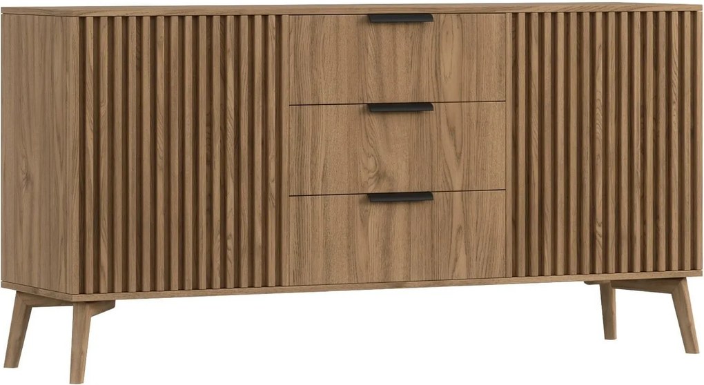 Comodă lemn masiv Sia Nature, 150 × 40 × 72 cm