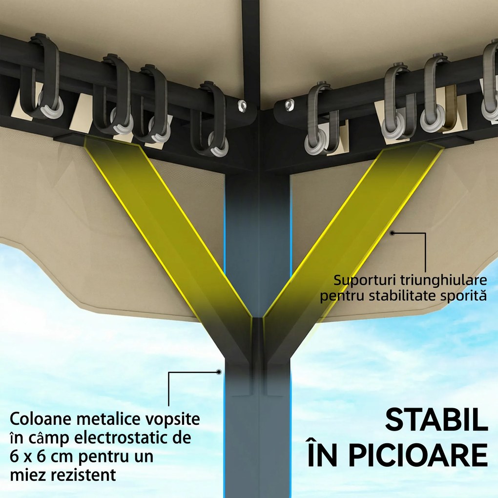 Outsunny pavilion metalic | Aosom Romania