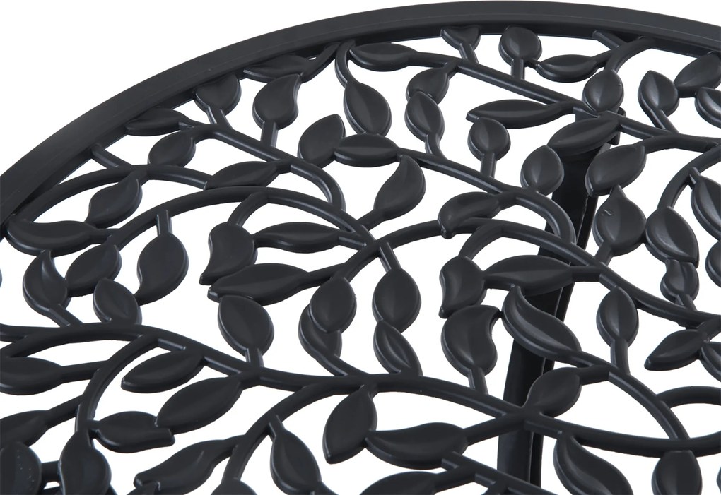 Outsunny 3pcs Patio Bistro Set Cast Aluminum Table Chair Outdoor Furniture Antique Black | Aosom Romania